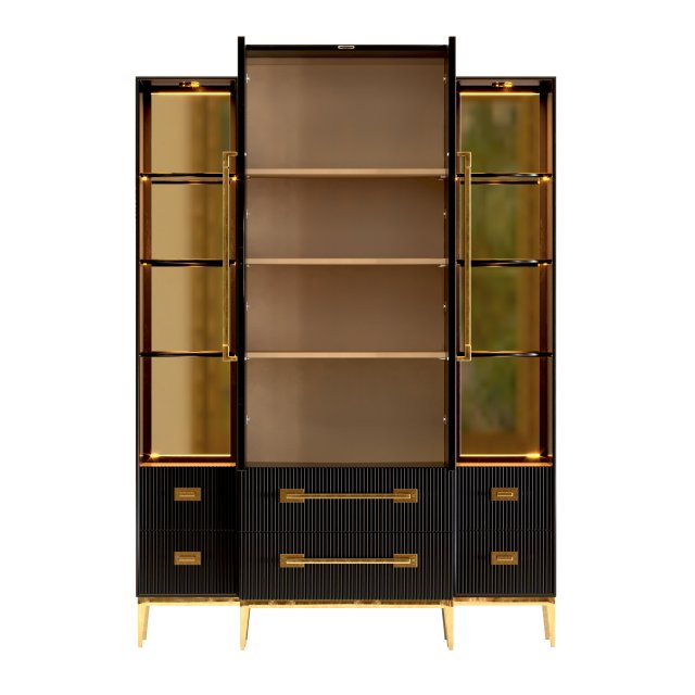 Ebony Satin Tall Cabinet 3D Model .c4d .max .obj .3ds .fbx .stl .blend 