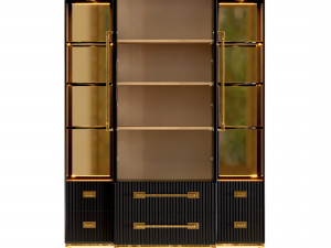 Ebony Satin Tall Cabinet 3D Model