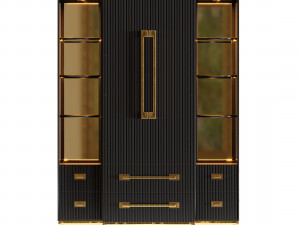 Ebony Satin Tall Cabinet 3D Model