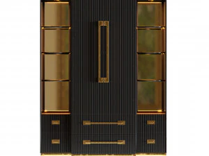 Ebony Satin Tall Cabinet 3D Model