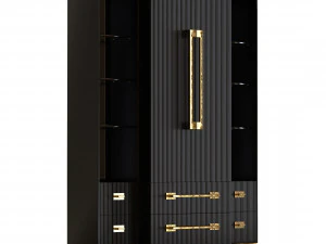 Ebony Satin Tall Cabinet 3D Model