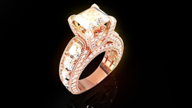 Solitaire women ring 3Dプリントモデル .c4d .max .obj .3ds .fbx .stl .blend 