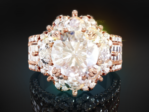 Hight Jewelry Halo Ring 3D Print Model