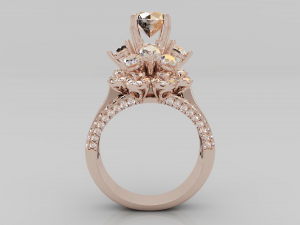 Hight Jewelry Halo Ring 3D Print Model