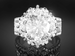 Hight Jewelry Halo Ring 3D Print Model