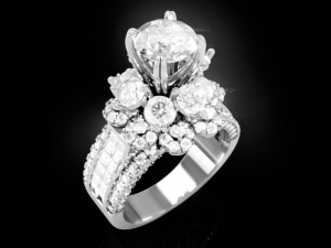 Hight Jewelry Halo Ring 3D Print Model