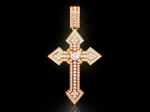 Diamond Cross Pendant 3D Print Model