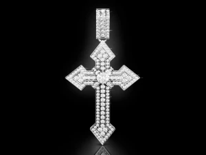 Diamond Cross Pendant 3D Print Model