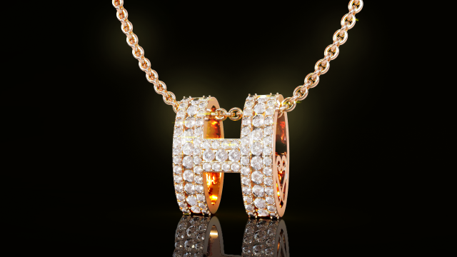 H Pop Pendant 3D Print Model .c4d .max .obj .3ds .fbx .stl .blend 