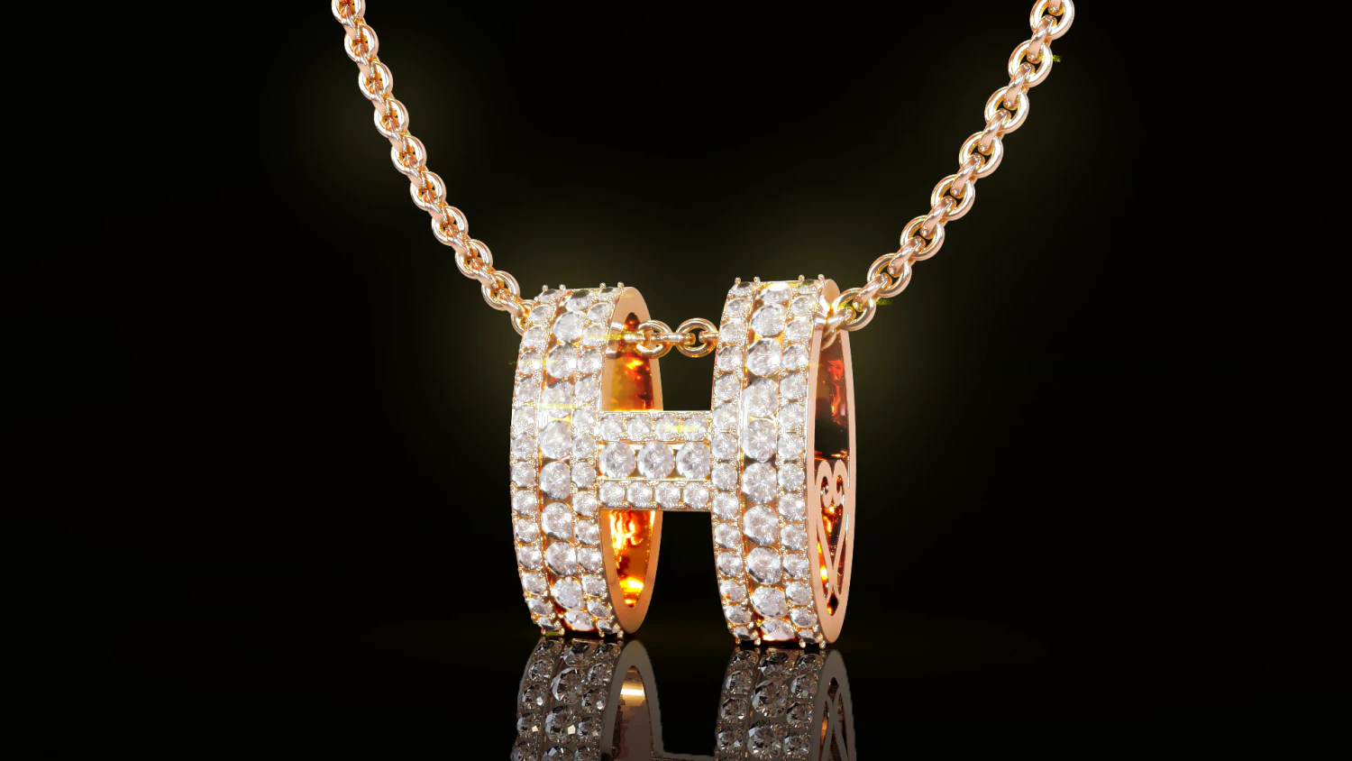 H Pop Pendant 3D Print Model .c4d .max .obj .3ds .fbx .stl .blend 