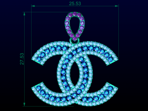 Chanel Logo Pendant 3D Print Model
