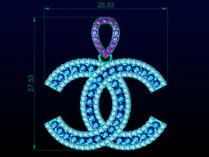 Chanel Logo Pendant 3D Print Model