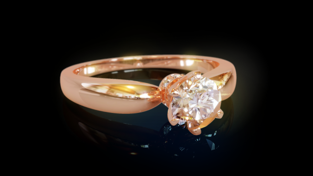 Solitaire Women Ring 3Dプリントモデル .c4d .max .obj .3ds .fbx .stl .blend 
