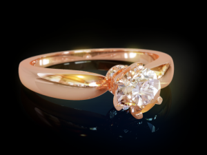 Solitaire Women Ring 3D Print Model