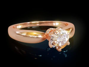 Anel Solit&aacute;rio Feminino Modelo de Impressão 3D