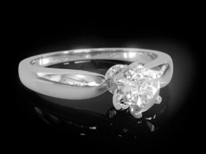 Solitaire Women Ring 3D Print Model