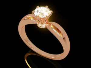 Solitaire Women Ring 3D Print Model