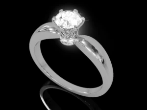 Solitaire Women Ring 3D Print Model