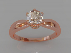 Solitaire Women Ring 3Dプリントモデル