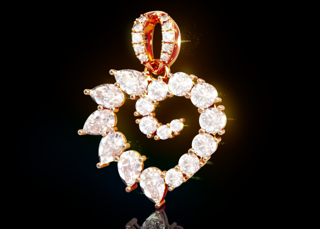 Heart Diamond Pendant 3D Принт Модель .c4d .max .obj .3ds .fbx .stl .blend 
