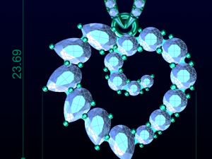 Heart Diamond Pendant 3D Принт Модель