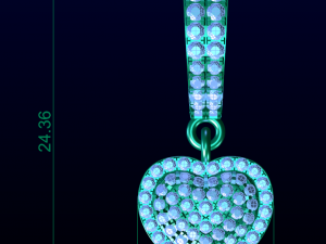 Heart Dangle Earrings 3D Print Model