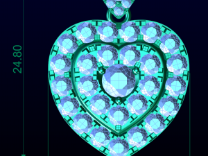 Women Heart Pendant 3D Print Model
