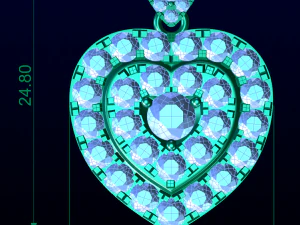 Women Heart Pendant 3D Print Model