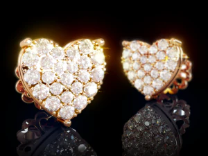 Brincos de cora&ccedil;&atilde;o de amor 4 Modelo de Impressão 3D