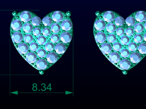 Love Heart Stud Earrings 4 3D Принт Модель