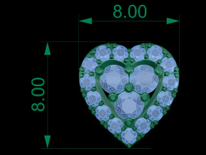 Love Heart Stud Earrings 3 3D Print Model