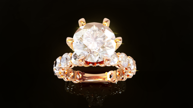 Solitaire Diamond Ring 3D Print Model .c4d .max .obj .3ds .fbx .stl .blend 