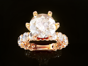 Solitaire Diamond Ring 3D Print Model