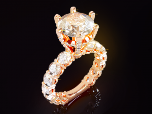 Solitaire Diamond Ring 3D Print Model