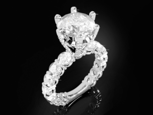 Solitaire Diamond Ring 3D Print Model