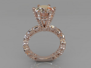 Solitaire Diamond Ring 3D Print Model