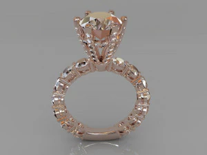 Solitaire Diamond Ring 3D Print Model