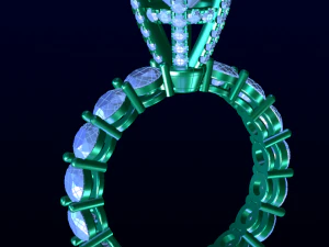 Solitaire Diamond Ring 3D Print Model