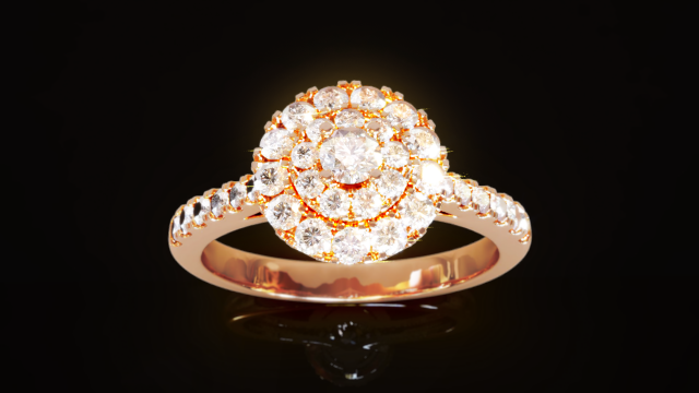 Halo Diamond Ring 3D प्रिंट मॉडल .c4d .max .obj .3ds .fbx .stl .blend 