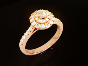Halo Diamond Ring 3D प्रिंट मॉडल