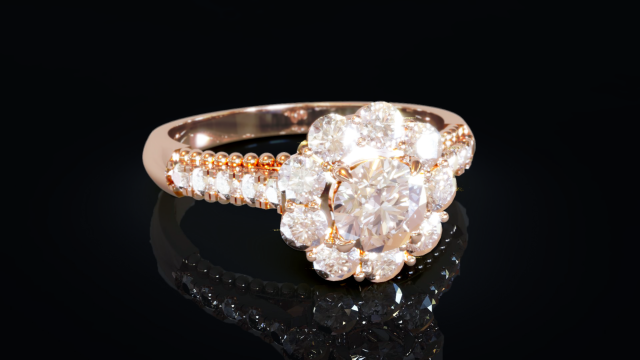 Halo Diamond Ring 2 3Dプリントモデル .c4d .max .obj .3ds .fbx .stl .blend 