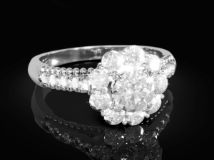 Halo Diamond Ring 2 3Dプリントモデル