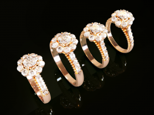 Halo Diamond Ring 2 3Dプリントモデル