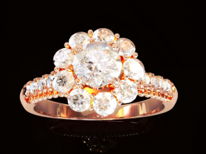 Halo Diamond Ring 2 3Dプリントモデル