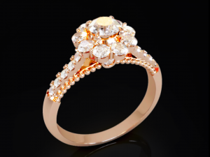 Halo Diamond Ring 2 3Dプリントモデル