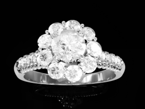 Halo Diamond Ring 2 3Dプリントモデル