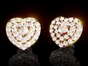 Love Heart Stud Earrings 2 Modelo de impresión 3D