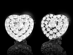 Love Heart Stud Earrings 2 3D Print Model