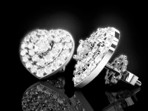 Love Heart Stud Earrings 2 3D Print Model