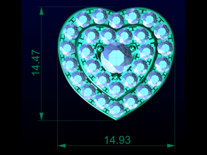 Love Heart Stud Earrings 2 3D प्रिंट मॉडल